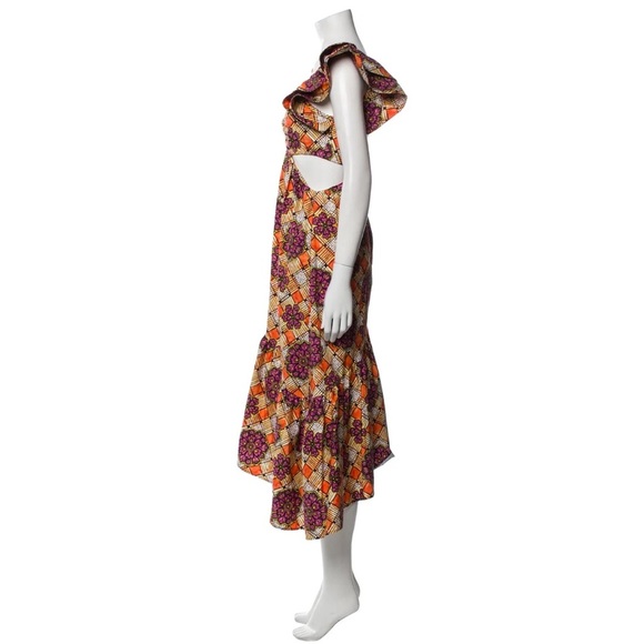 NWOT AUTUMN ADEIGBO Chioma Floral Tropical Print Handkerchief Hem Dress Size 4 - Picture 14 of 15